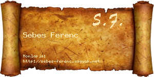 Sebes Ferenc névjegykártya