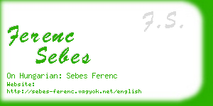 ferenc sebes business card